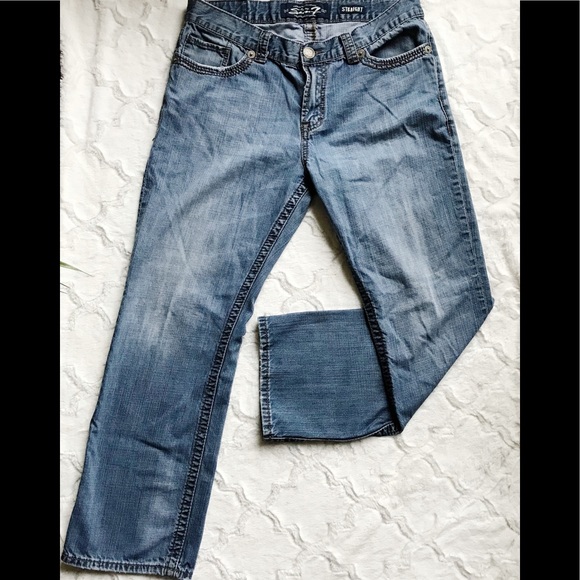 straight cut denim jeans